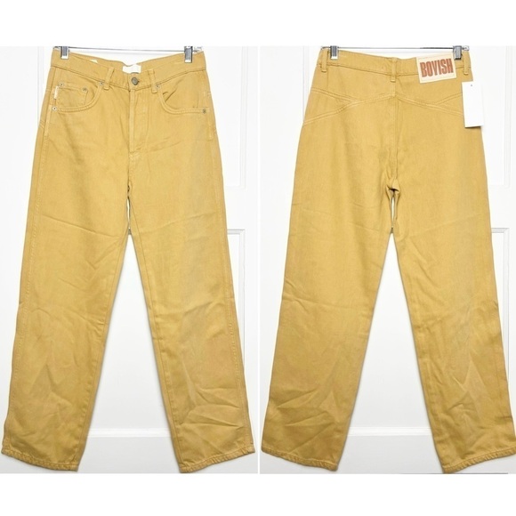 NWT BOYISH FREE PEOPLE 90s Rigid Denim High Rise Button Fly Straight Leg Jean 26 - Picture 3 of 7